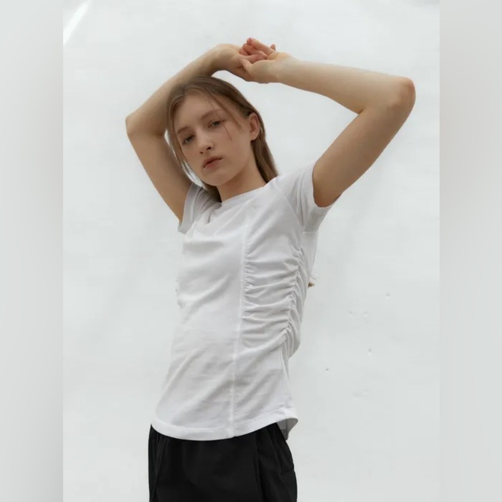 WConcept 38comeoncommon ruched white t-shirt